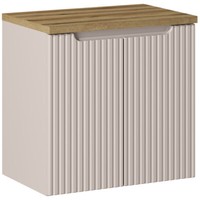 Badezimmer Waschtischunterschrank Waschbeckenschrank 60 Cm Kaschmir Beige Eiche