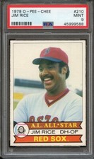 1979 O-PEE-CHEE 210 JIM RICE PSA MINT 9 