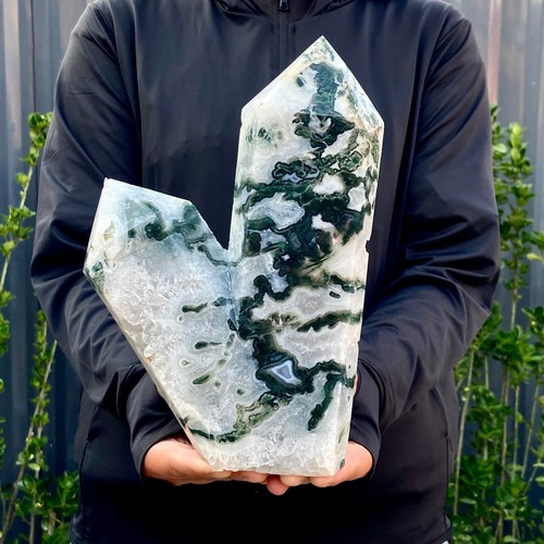 6LB Natural Crystal Point Aquatic Agate Tower Large size Quartz Obelisk minera - 第 12/17 張圖片