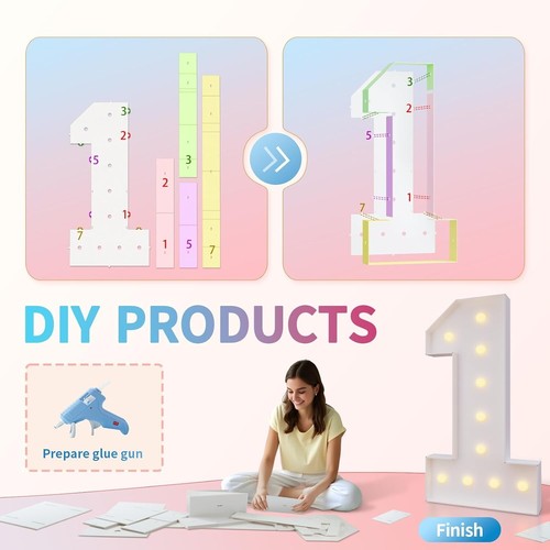 DIY 4FT Marquee Numbers 70 Lights – Ideal for Celebrations & Photo Backdrops - Picture 5 of 8
