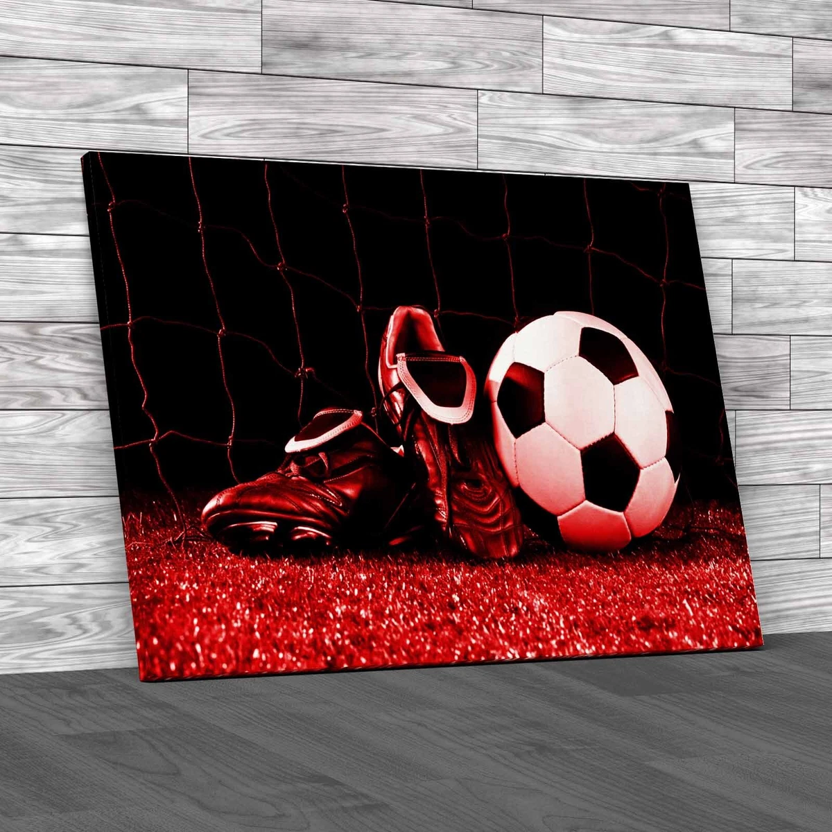 Soccer Ball And Cleats For Optimal Performance Red Canvas Print