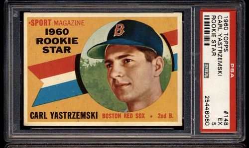 1960 Topps Sport Magazine 1960 Rookie Star Carl Yastrzemski #148 RC PSA 5 NICE