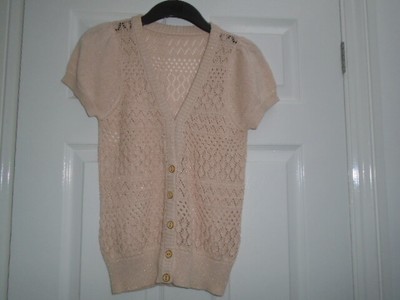 v-neck crochet style cardigan, size 