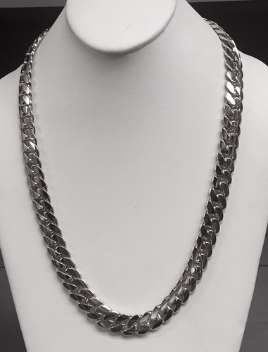 14k Solid White Gold Miami Cuban Curb 