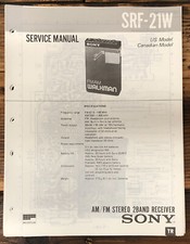 Sony SRF-21W Portable Radio / Receiver Service Manual Original 