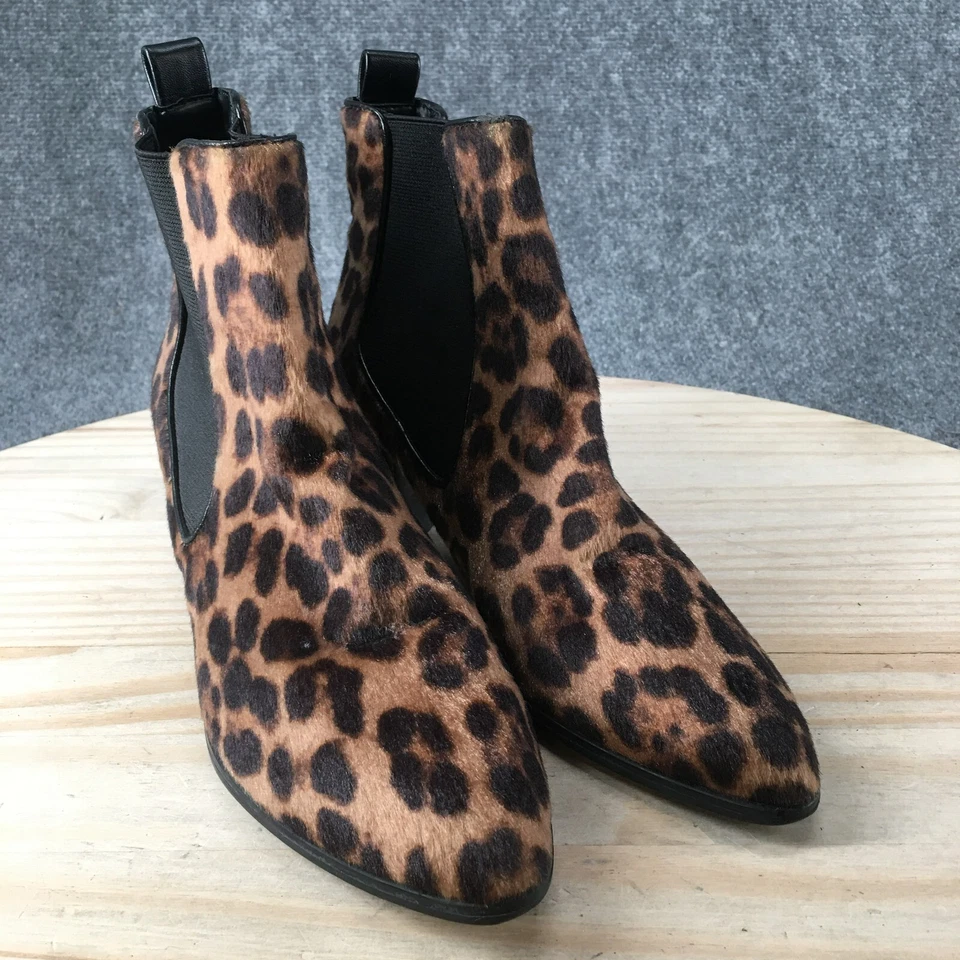 Nine West ботинки женщин 8 M Tayep2 Chelsea ботинок коричневый искусственного меха леопард блок - Изображение 3 из 4