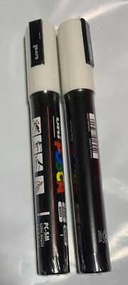 2 PC POSCA PC-1M  Bullet shaped Paint Marker Extra fine point  White