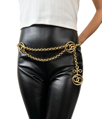 希少レア！CHANEL☆ヴィンテージゴールドメッシュベルト66cm×5cm