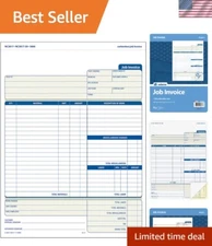 Letter-Sized 2-Part Carbonless Invoice Forms with Remittance Slip - 100 Sets