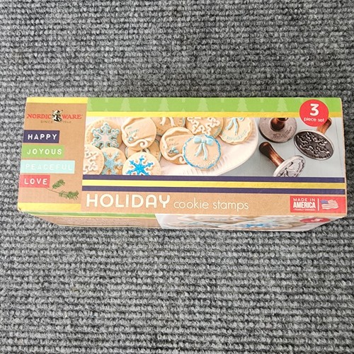 Nordic Ware Christmas Winter Holiday Cookie Stamps Set Of 3 Cast