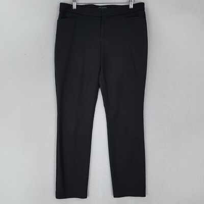 Saks Fifth Avenue Pants Womens 10 Black Slim Tapered Mid Rise Trousers Classic
