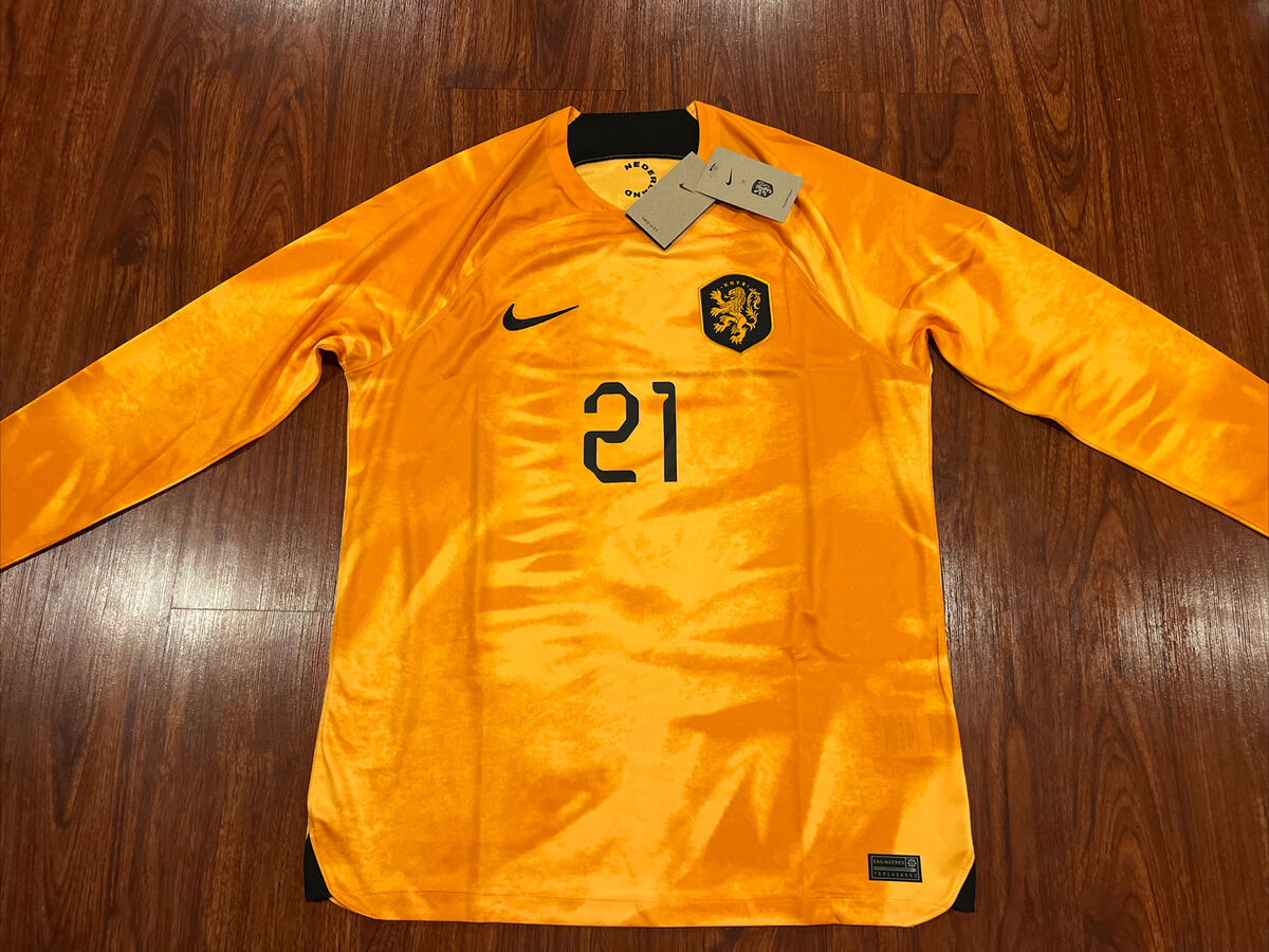 2022-23 Men's Nike Netherlands Frankie de Jong Long Sleeve 2022-23 Men's Nike Netherlands Frankie de Jong Long Sleeve