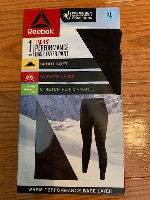 Reebok Ladie s Performance Base Layer Pant Black Size XL 16 NEW eBay