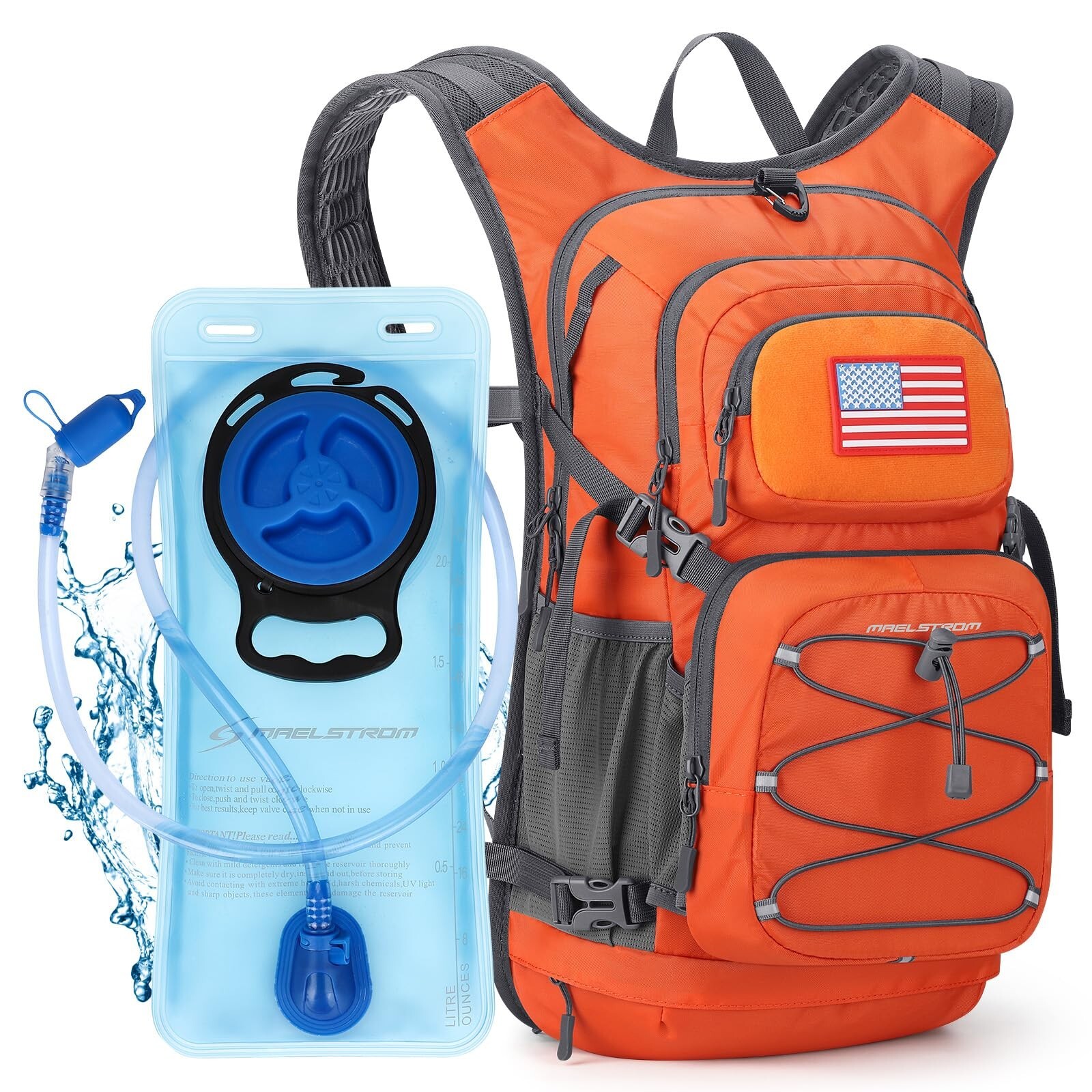 Maelstrom Hydration Backpack with 2L Water Bladder for Hiking and High Flow