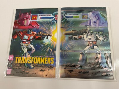 TRANSFOMERS #13 EXCLUSIVE TOP SHELF FOIL OPTIMUS VS MEGATRON (01241357 ...