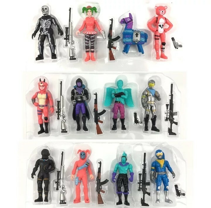 Figurine Fortnite lot de 12 miniatures de 10 cm, pack de héros pour jeu d'action