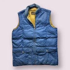 Vintage Men’s Eddie Bauer Goose Down Puffer Vest L 70s Hiking Size L Made USA