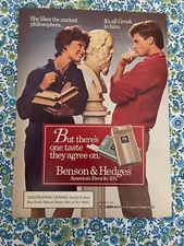Benson & Hedges Cigarettes 1985 Print Ad  Greek Philosophers