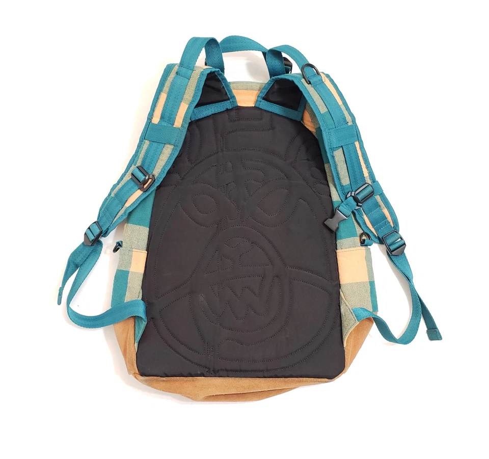 Mochila MISHKA lana franela y gamuza melocotón verde azulado Foto 3 de 4