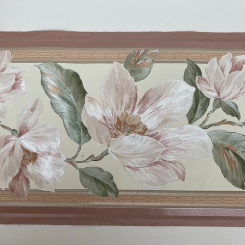 Wallpaper Border 3 Rolls Floral Pink Imperial VTG Country 78314HD 15 total Yards - Picture 4 of 13
