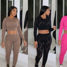 Women Two Pieces Outfits Long Sleeve Sweatshirt Trousers Casual Tracksuit Sets