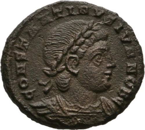 Ancient Rome 316-337 AD CONSTANTINE II CAESAR FOLLIS SOLDIERS ANTIOCH #3 - Picture 1 of 2