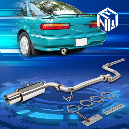 For 9093 Acura Integra LS RS GS 4.5"Muffler Round Tip SS Catback