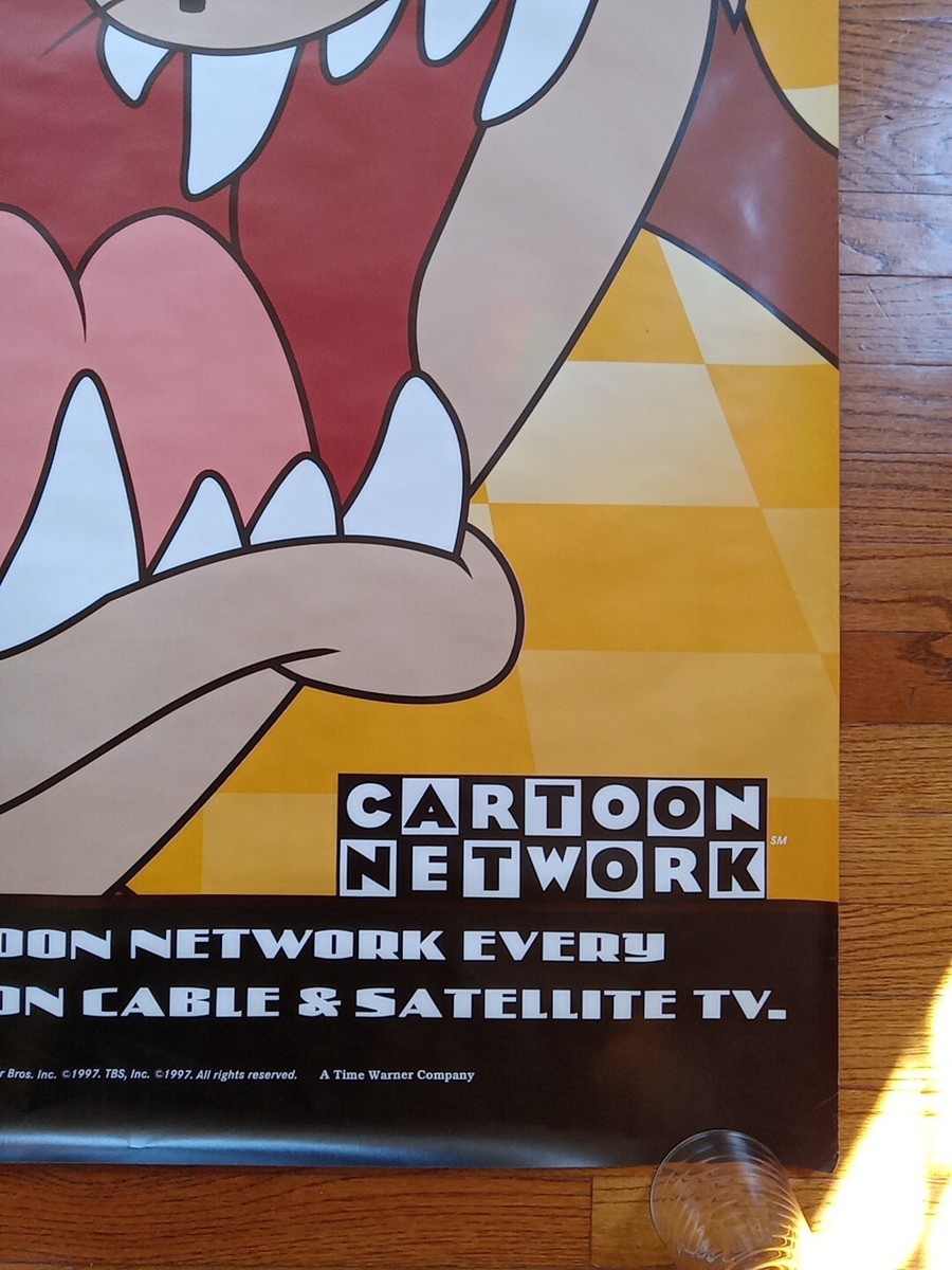 Vintage Original Subway Size Taz Mania Poster 90s Cartoon Network