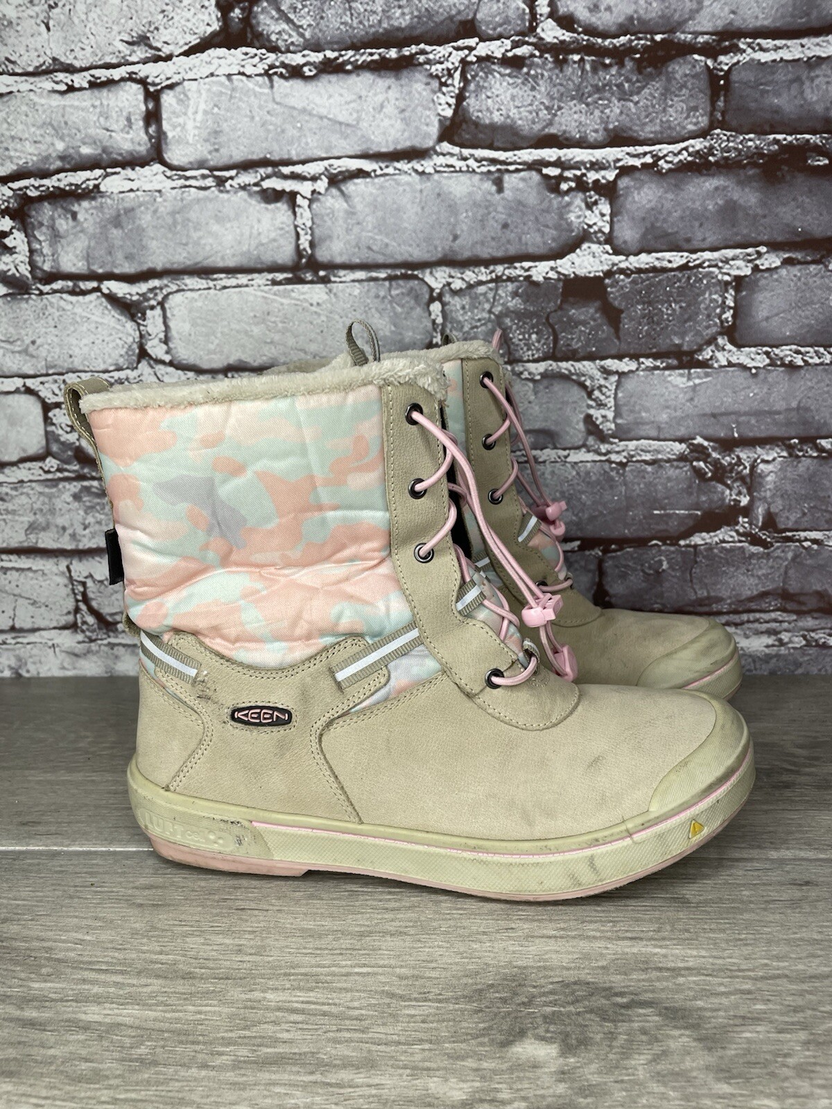 Stivali mimetici Keen Kelsa alti impermeabili rosa talpa con coulisse donna taglia 5M US 37EU