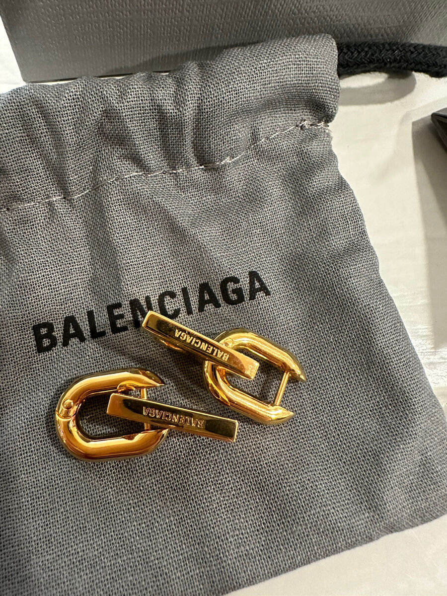 Balenciaga B chain XS earring in gold color | eBay Balenciaga B chain XS earring in gold color | eBay
