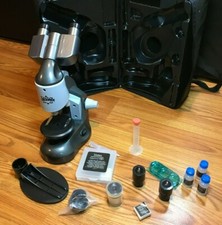  EDU Science Kit w Case Microscope Specimens Slides Vials