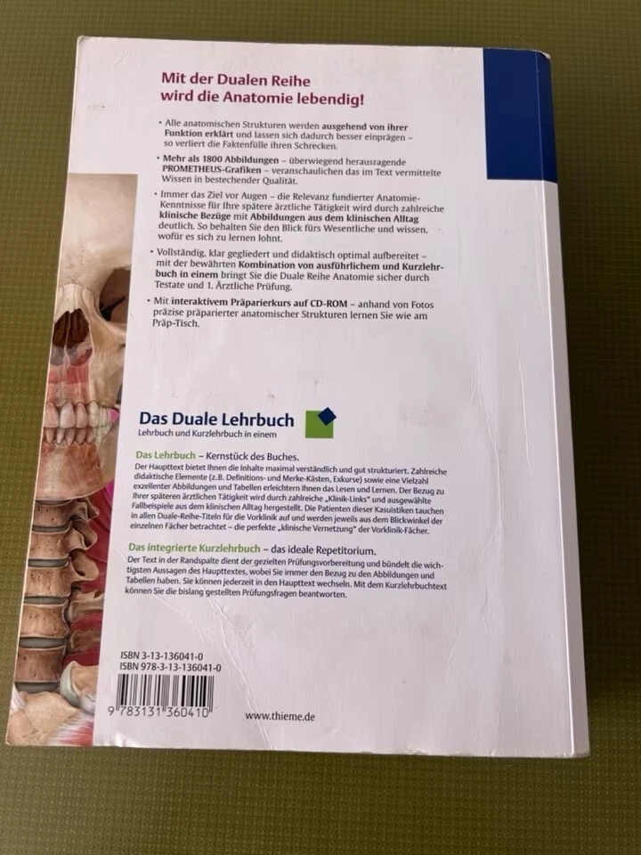 Anatomie - Duale Reihe mit CD, Aumüller u.a., Medizin Buch - Bild 2 von 3