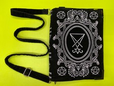 Restyle Lucifer Sigil Black Velvet Book Bag. Occult Symbols Satan Like Lil Nas X