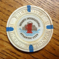 RESORTS INTERNATIONAL Atlantic City, NJ,  $1 , one dollar, casino chip