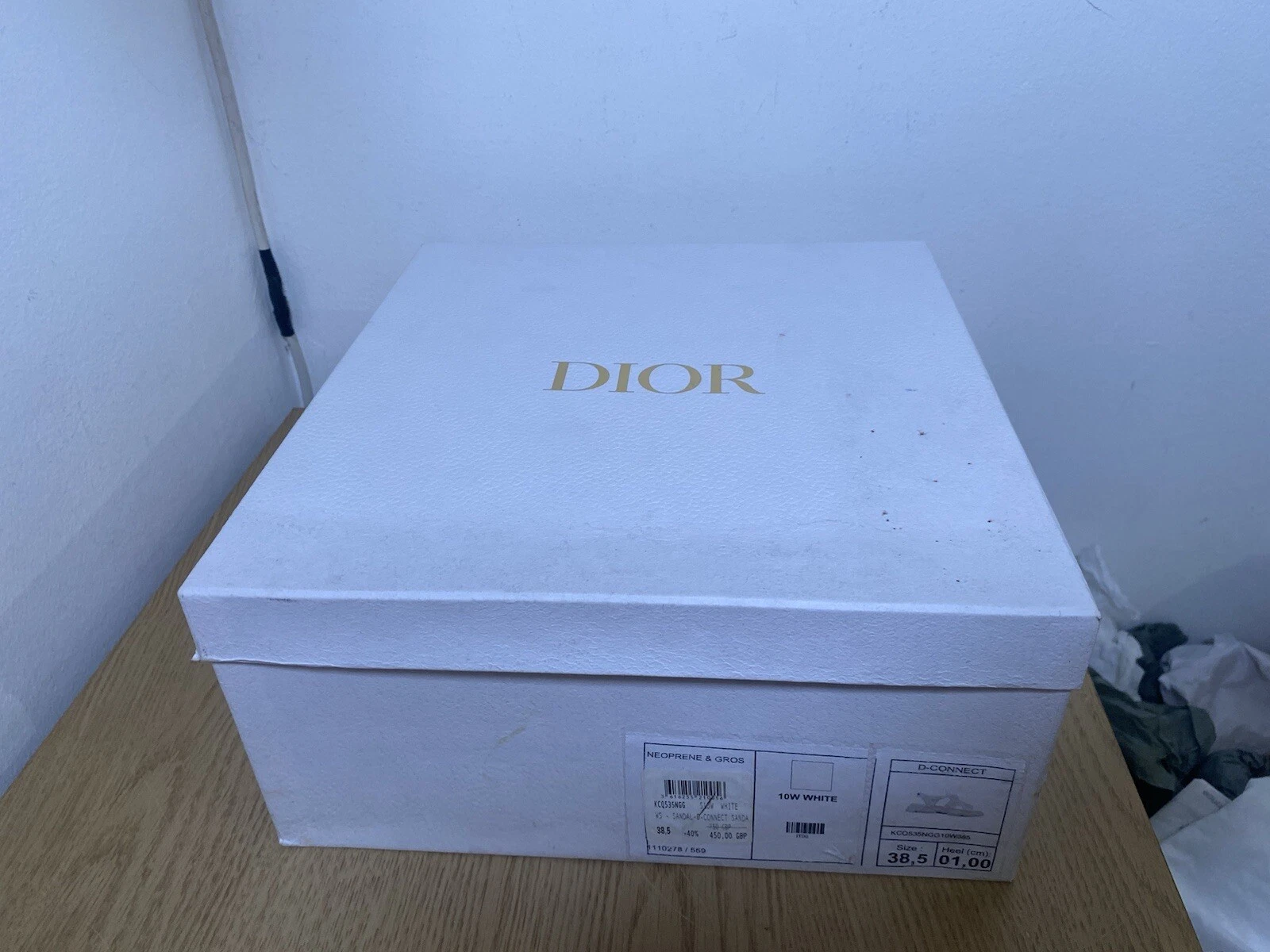 Sandales blanches Dior boîte vide moyenne 33 cm 31 cm 15 cm