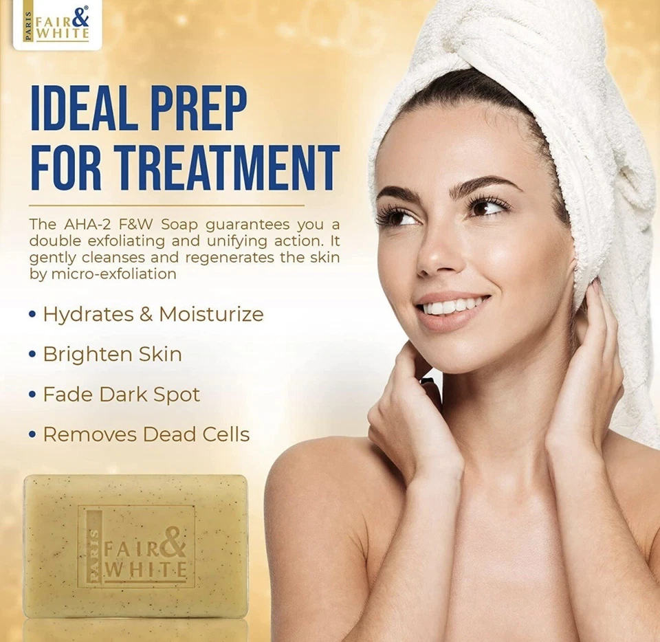 Jabón exfoliante y unificador F&W Paris AHA 2 200 g Foto 3 de 4