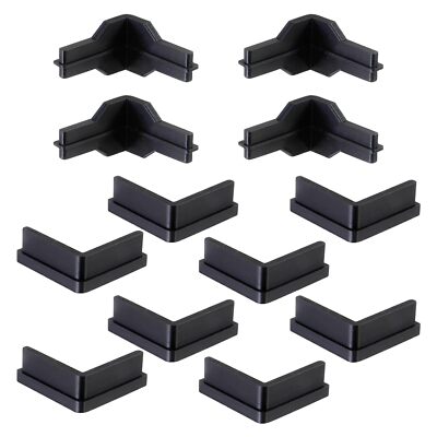 Post Insert Corner Connector Feet and Caps for Costco Shelving Units Black