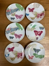 6 Butterfly Small Plates FRINGE AT HOME TABLEWARE Yours Truly 6" New Orig Box