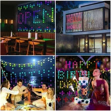 Brewish 400 LED Smart Curtain Lights 10.8ft Christmas Color Changing Music Sy...