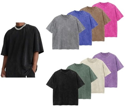 Vintage Washed T Shirt Men Women Oversized Tee 100% Cotton Casual Streetwear