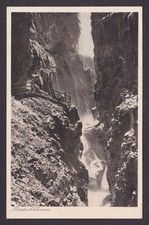 Vintage postcard Breitachklamm gorge waterfall Oberstdorf Bavaria Germany