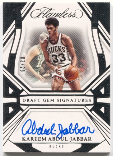 23-24 Panini Flawless Kareem Abdul-Jabbar Autograph Draft Gem Auto #/25