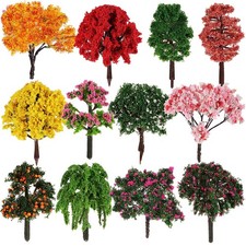 Miniature Model Trees Set 12 Pcs Small Fake Trees for DIY Crafts Train Scener...