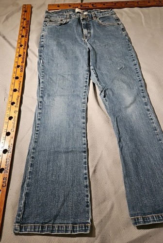 Vintage Gap Pants Girls Youth Size 10 Blue Flare Stretch Denim Jeans Y2k - Picture 4 of 14
