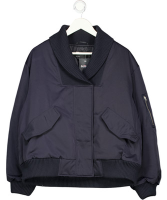 ASOS Design Bomberjacke mit Strickkragen in Marineblau UK S