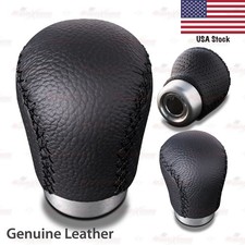56 Speed Mt Genuine Black Leather Black Stitches Gear Shift Knob Universal Fit 56 Speed Mt Genuine Black Leather Black Stitches Gear Shift Knob Universal Fit