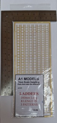  A1 Modelle 7mm Maßstab verschiedene Leitern - 160mm lang - 8 Längen 4 Muster A509