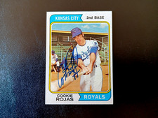 1974 Topps Autographed Cookie Rojas KC Royals Baseball Card 278 Vintage 70s Auto