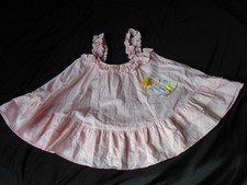 Pink Polkadot Applique Vintage Toddler's Girls SWEET CREAM Summer Sundress 3T