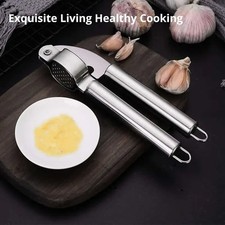Manual Garlic Press - Stainless Steel Kitchen Gadget - 1pc Household Tool
